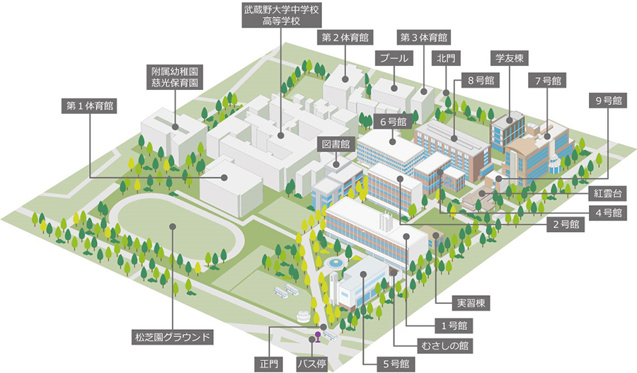 武蔵野大学 キャンパスマップ